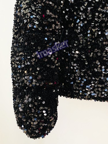 Doudoune courte en duvet de canard blanc pailleté velours BLING BLING mode hiver - Photo 10/16