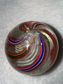Massive Vintage German Handmade Latticino Swirl Marble 1.90” 5 colors Polished