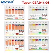 Dental Absorbent Paper Points/Gutta Percha Points Taper 0.04/0.02/0.06 15#-40#