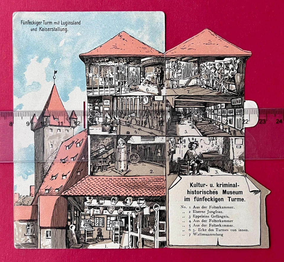 Klapp Litho AK NÜRNBERG in Bayern um 1907 Fünfeckiger Turm Kaiserstall. ( 168290 - Bild 2 von 3