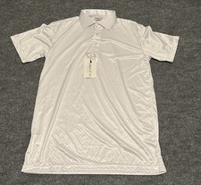 Collars  Co Men  s Medium White Geometric Dress Collar Polo Shirt NWT