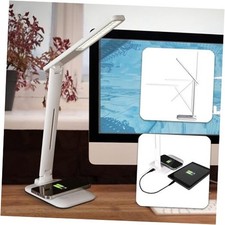 Charge Up LED Desk Lamp with Wireless Qi Charging USB Charging Port, with