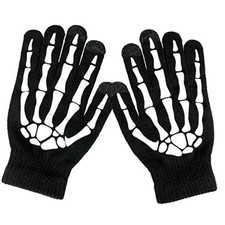 Luminous Halloween Costume Skeleton Gloves with Touch Screen