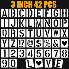 42PCS 3" Letter Stencils     Reusable Alphabet  Number Templates for DIY Crafts