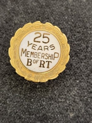 Vintage 10K Gold 0,9gramm 25 Jahre Brotherhood of Railroad Trainmen BRT Screwback 