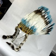 Vintage Boys Scout Indian Headdress 50s 60s Large Feathers Beads Cowboy