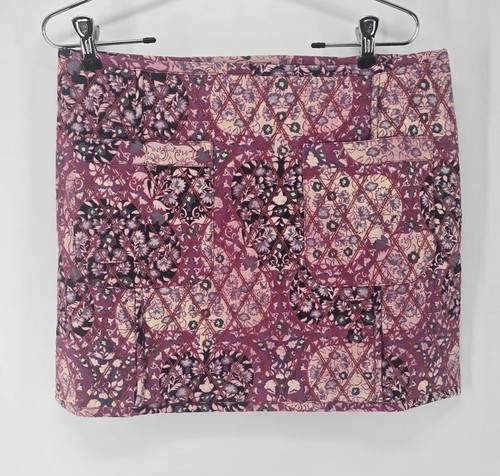 Free People Darla Quilted Sweetheart Tapestry Rose Mini Skirt Size 10 - Picture 2 of 5