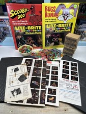 Lite Brite Vintage 1970s Milton Bradley Toy Sheets Pegs Picture Refills