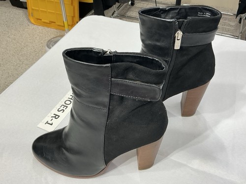Womans Call It Spring Ankle Boots 10 Black Side Zip Block Heel - Picture 3 of 10