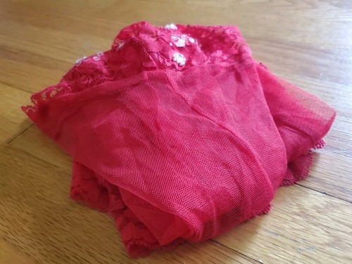 Victoria Secret Lencería Peluche Bebé Muñeca Encaje Transparente Cuentas Lentejuelas Rojo Talla Pequeña - Imagen 10 de 10