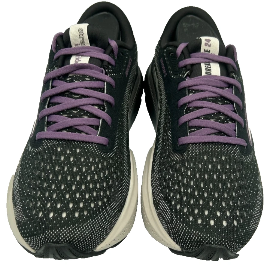 Brooks Women's Adrenaline GTS 24 Lace Up Shoes Black/Purple WIDE Size:7.5 79G - Image 2 of 4
