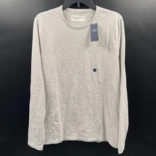 Abercrombie & Fitch Soft A & F Tee Shirt M Long Sleeve Gray Stripe Preppy NWT