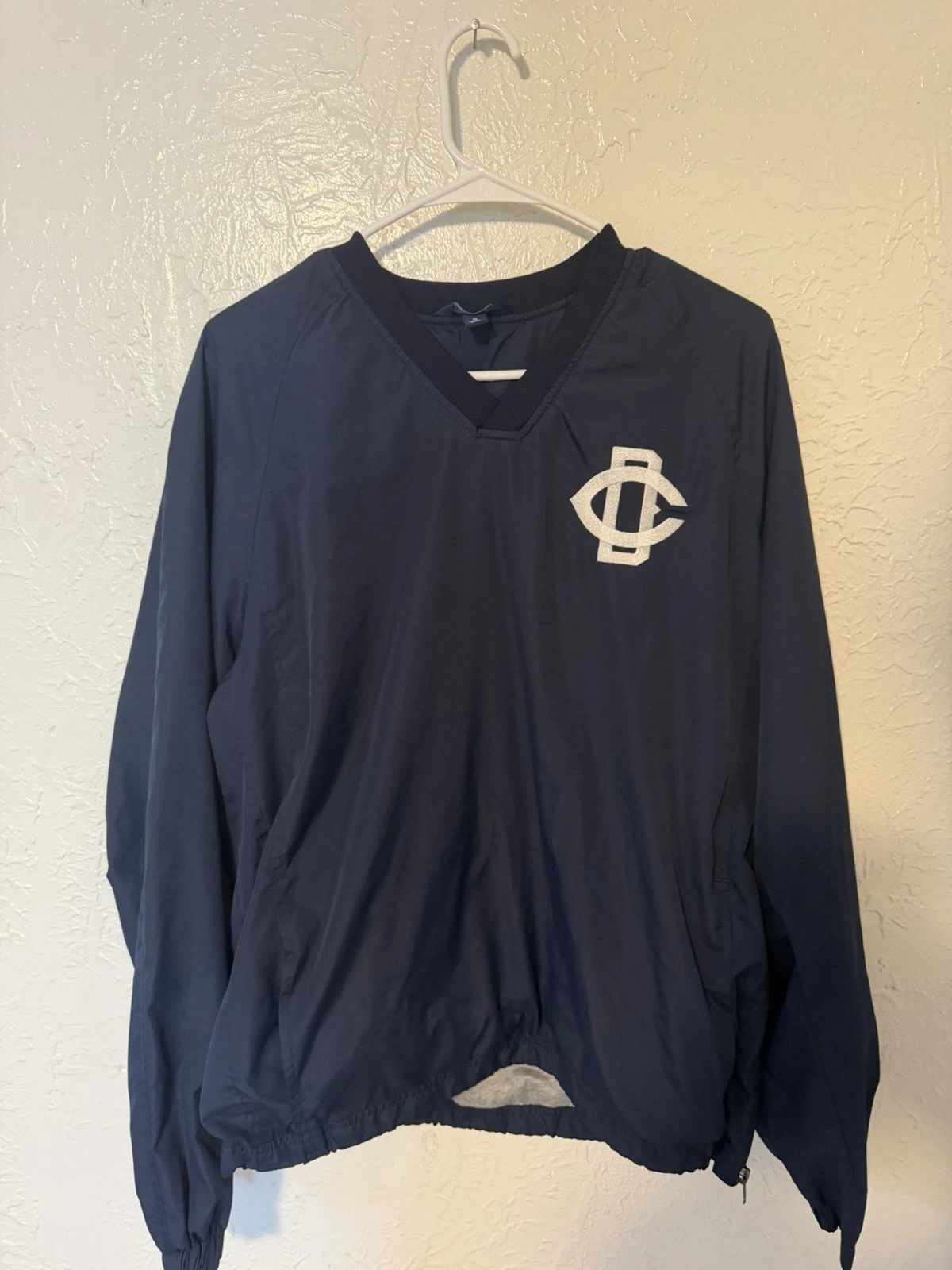 Vintage Rare Deerhorn Navy Blue And White Windbreaker