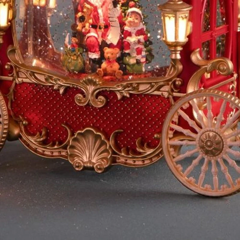 Carrozza Babbo Natale con Luci LED e Musica BRANDANI Decorazione Natale Vintage, fotografia 8 di 9