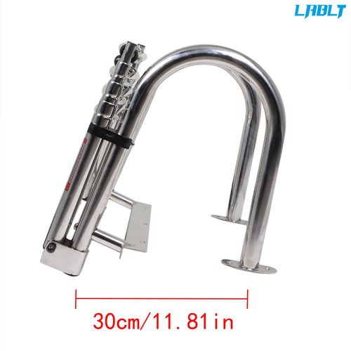 Premium Stainless Steel 4 Step Stainless Steel Telescoping Boat Ladder Foldable - Picture 5 of 7