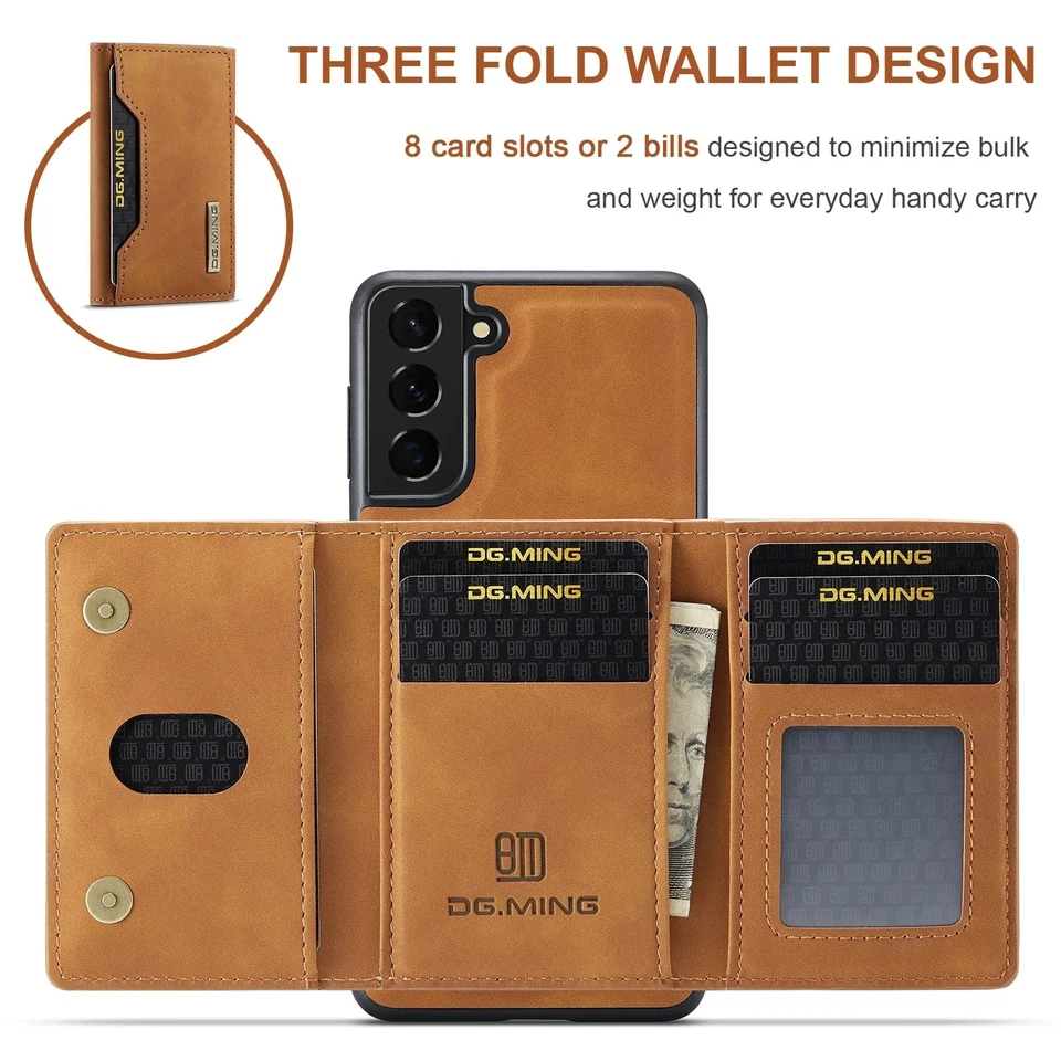 Magnetic Detachable Leather Wallet Phone Case for Samsung S24 S23 S22 S21 - Image 3 of 4