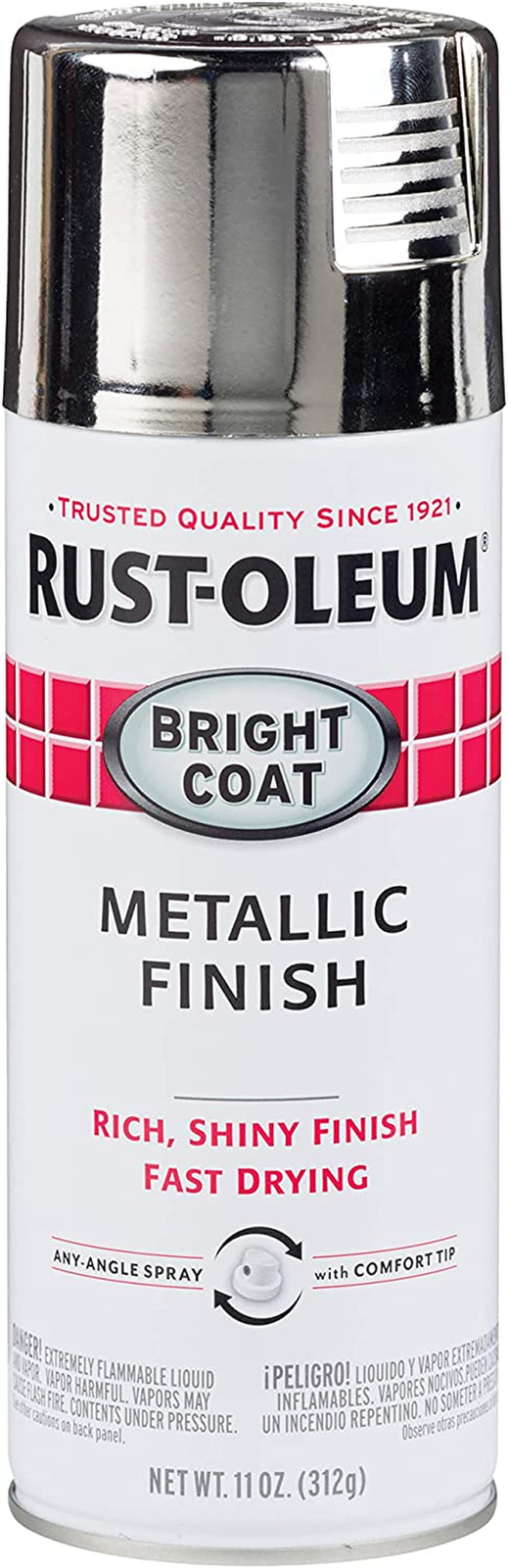 7718830 Stops Rust Bright Coat Metallic Spray Paint, 11 Ounce (Pack of 1), Chrom