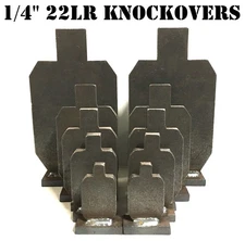 10pc IDPA 1/4" Metal 22LR Rimfire Rifle/Pistol Steel Shooting Knockover Targets