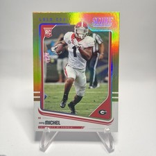 2018 Sony Michel Rookie Card Panini Score Gold Zone /50 #369 Patriots. rookie card picture
