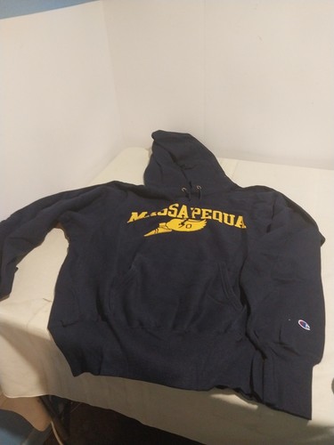 VINTAGE MASSAPEQUA Reverse Weave Champion Hoodie Sweatshirt. Groß. Neu!