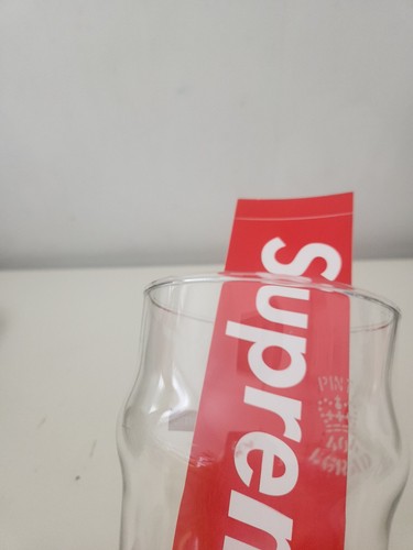 SS13 Supreme Pint Glas klar klein rot Box Logo Accessoire Vintage 2013 Bier - Bild 9 von 10