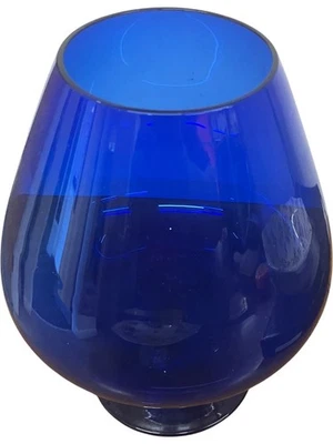 Blue Glass Vase Decorative Home Decor / Brandy Glass Elegance Stylish - Image 1 of 4