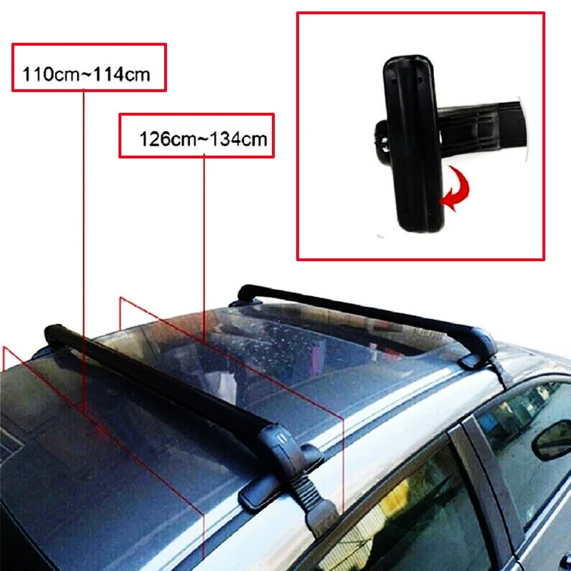 43.3" Top Roof Rack Cross Bars Luggage Carrier w/Lock Aluminum For Kia Optima K5 Foto 4 de 4