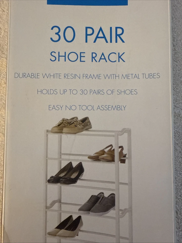 30 Pair Shoe Rack Essential Home 9.9 X 19.9 X 55 Inches - Image 2 of 3