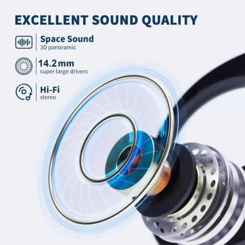 Open-Ear Bluetooth 5.4 Headphones Wireless Earbuds Sport Headset Touch Screen - Picture 8 of 30
