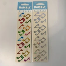Vintage Hambly Studios Prismatic Music Notes Stickers 2 Packs NEW