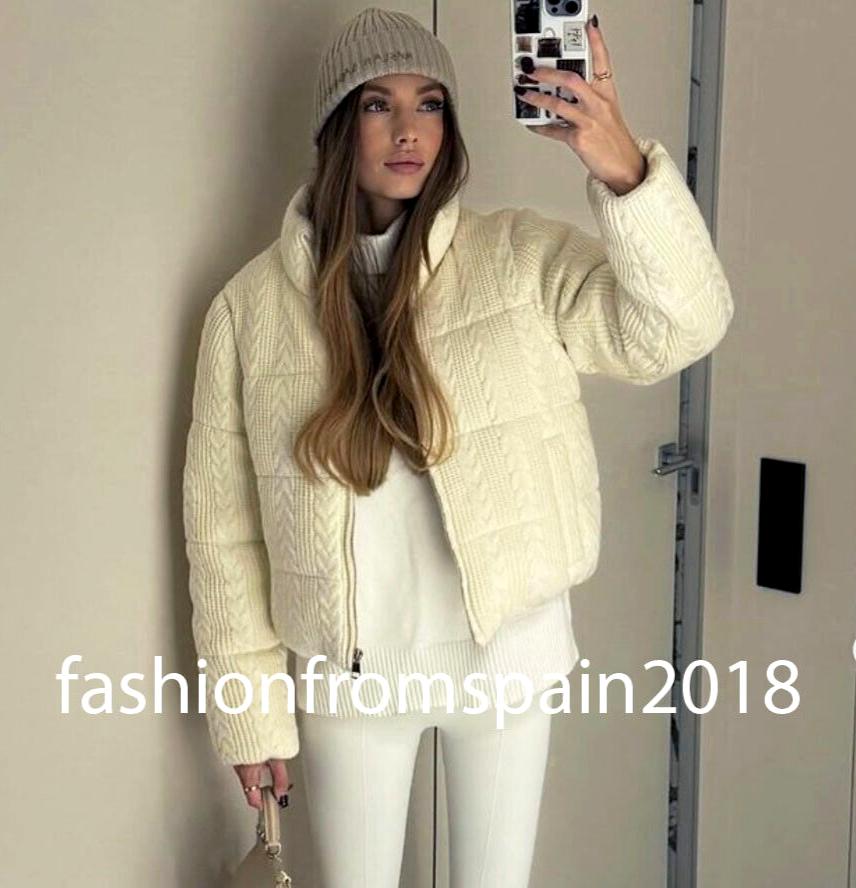 ZARA NEW WOMAN STITCHED PADDED ANORAK JACKET ECRU XS-XXL ZARA NEW WOMAN STITCHED PADDED ANORAK JACKET ECRU XS-XXL