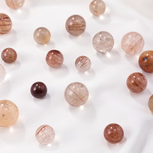 1pc Natural Hair Rutilated Quartz Crystal Sphere Ball Clear Golden Specimen Gift - Picture 7 of 12