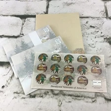 PVA Paralyzed Veterans Of America Christmas Envelopes W/Stickers Folding Sleeve