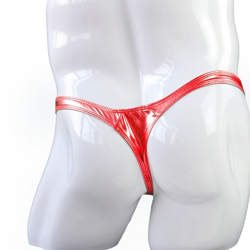 Sexy Men's PU Leather Underwear T-back Shorts G-String Thongs Briefs Underpants# - Picture 12 of 30