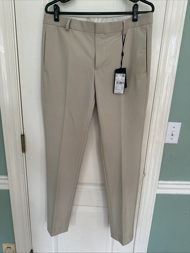 Mango NWT Men’s Paulo Slim-Straight Dress Trousers in Khaki Size 32 NEW