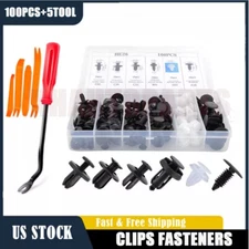 US For Ford 100Pcs Bumper Hood Clips Retainer Rivet Fastener Fender Push Pin