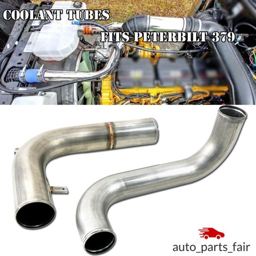COOLANT TUBES FIT PETERBILT 379 STAINLESS STEEL UPPER & LOWER CAT C15 C16 3406E - Picture 1 of 12