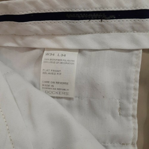 mens golf pants 34x34 DOCKERS Golf Khaki relaxed fit. Flat front with pockets - Picture 5 of 8