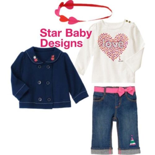 NWT Gymboree BLOOMING NAUTICAL Outfit Jacket, Top, Capris, Hair, Size 2T-3T