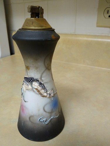 Vtg Mid Century Dragon Porcelain Table Lighter Hand Painted Made in Japan (RARE) - Picture 3 of 10