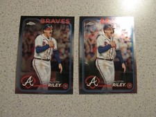 LOT OF 2 2024 TOPPS CHROME  BASEBALL  CARD AUSTIN RILEY