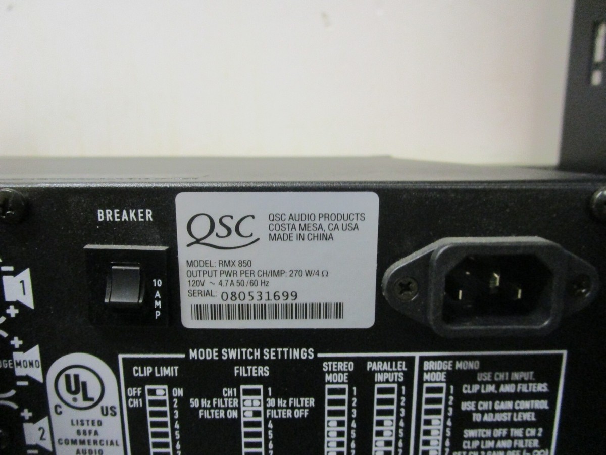 QSC RMX 850 Pro Audio Two Channel Rack Mount Professional Power