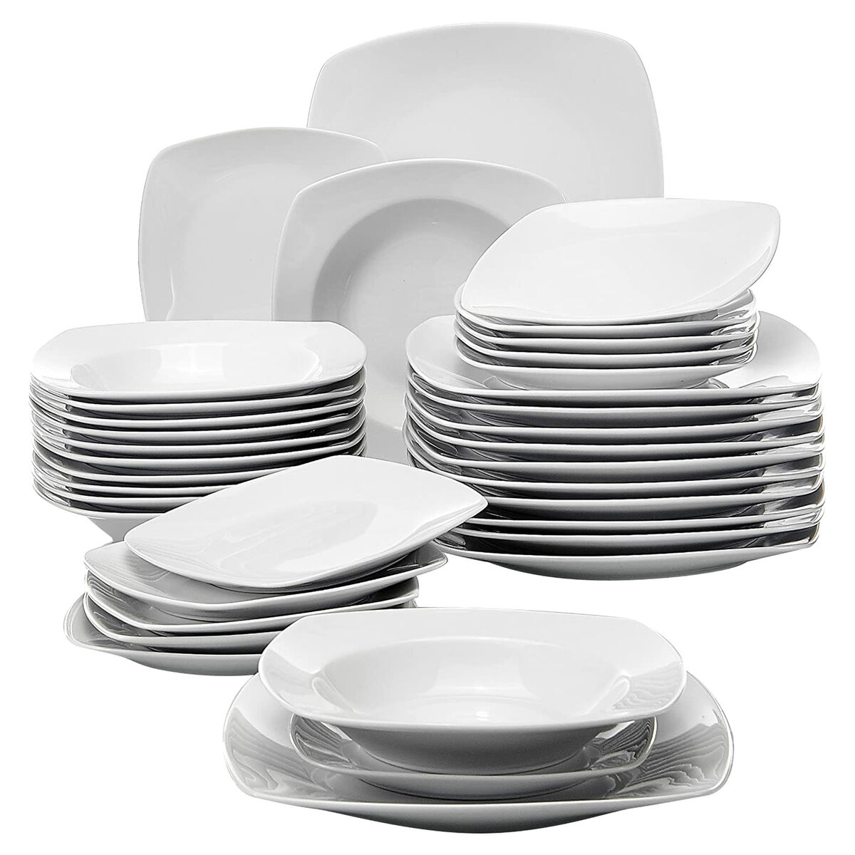 MALACASA Julia Porcelain China Dinnerware Set - Service for 6