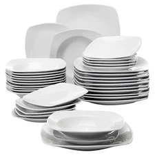 MALACASA Julia 36pcs Porcelain Dinnerware Set Tableware Plate Set Service for 12