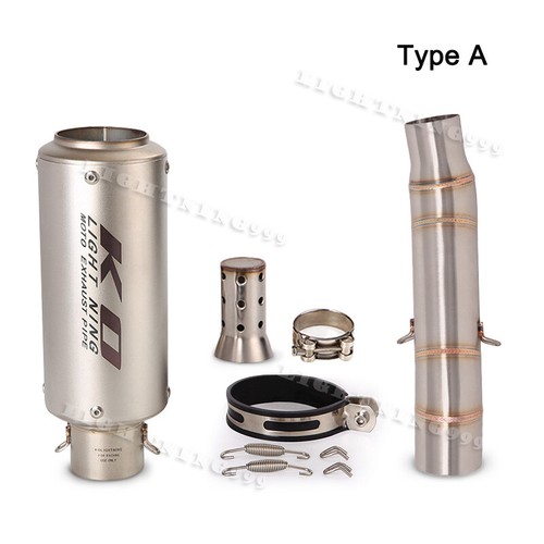 Slip-on Exhaust Pipe 2" Muffler Mid Link Tube Modified For Honda CBR300R CB300F - Picture 3 of 12