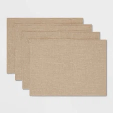 Placemats 4 pack Cotton Linen Blend Beige Natural Place Mats 19 x 14 inches