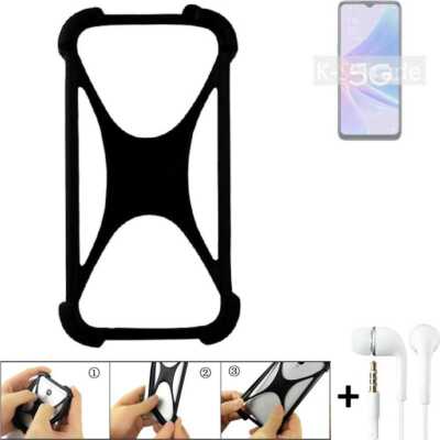 Schutzring für Oppo A97 5G Silikoncase + headphones Softcase Bumper Schutz Hül