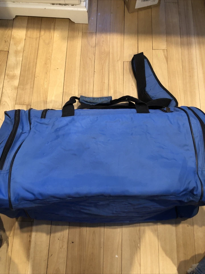 Bolso de Lona ADIDAS Vintage Años 90 Y2K Azul Bebé Gimnasio Viaje Retro Hechizo Mega Blanco Foto 3 de 4