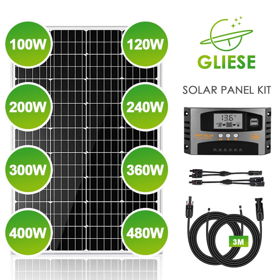 Gliese 100W 200W 300W 400W Solarpanel 12V Solarmodul Inselanlage Wohnmobil Boot