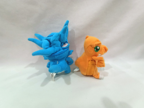 Digimon DEEMON DEMIVEEMON & AGUMON GREYMON 4" REVERSIBLE Plush YUTAKA Japan 2000 - Picture 6 of 13